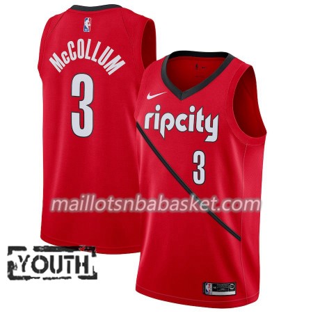 Maillot Enfant Portland Trail Blazers C.J. McCollum 3 2018-19 Nike Rouge Swingman